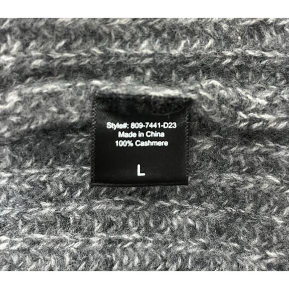 Jenni Kayne Ranch Fisherman Sweater 100% Cashmere Grey Roll Neck Size Large - Picture 9 of 9